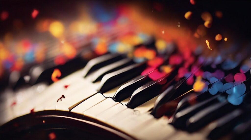 Piano notes unveiling the emotional spectrum of joy
