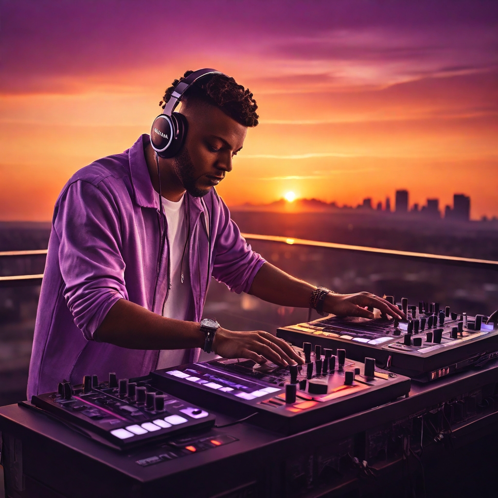 A DJ playing track sto symbolize the important of creating a good intro when crafting extended mixes.