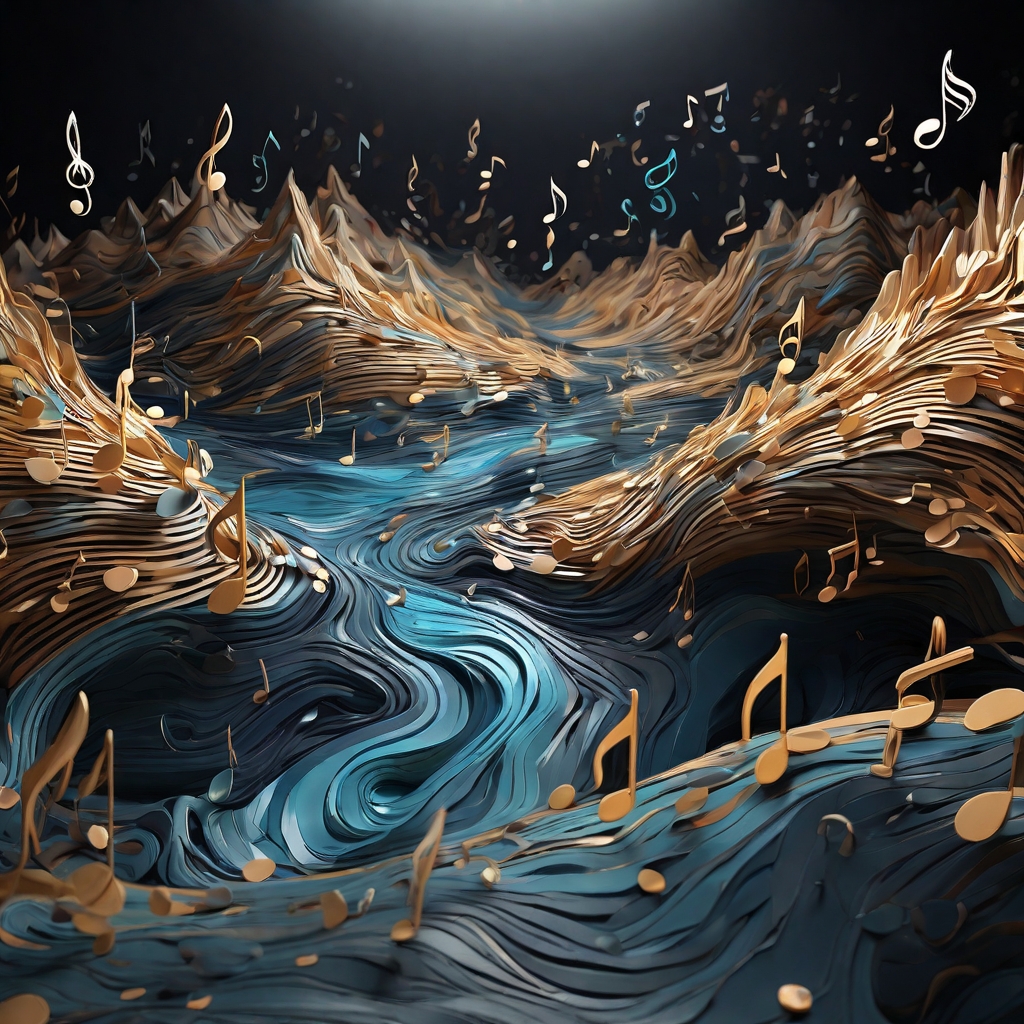 A river of musical notes demonstrating flow and cohesion in trance tracks