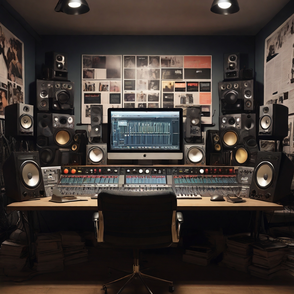 An image of a music studio symbolizing the importance of using reference tracks