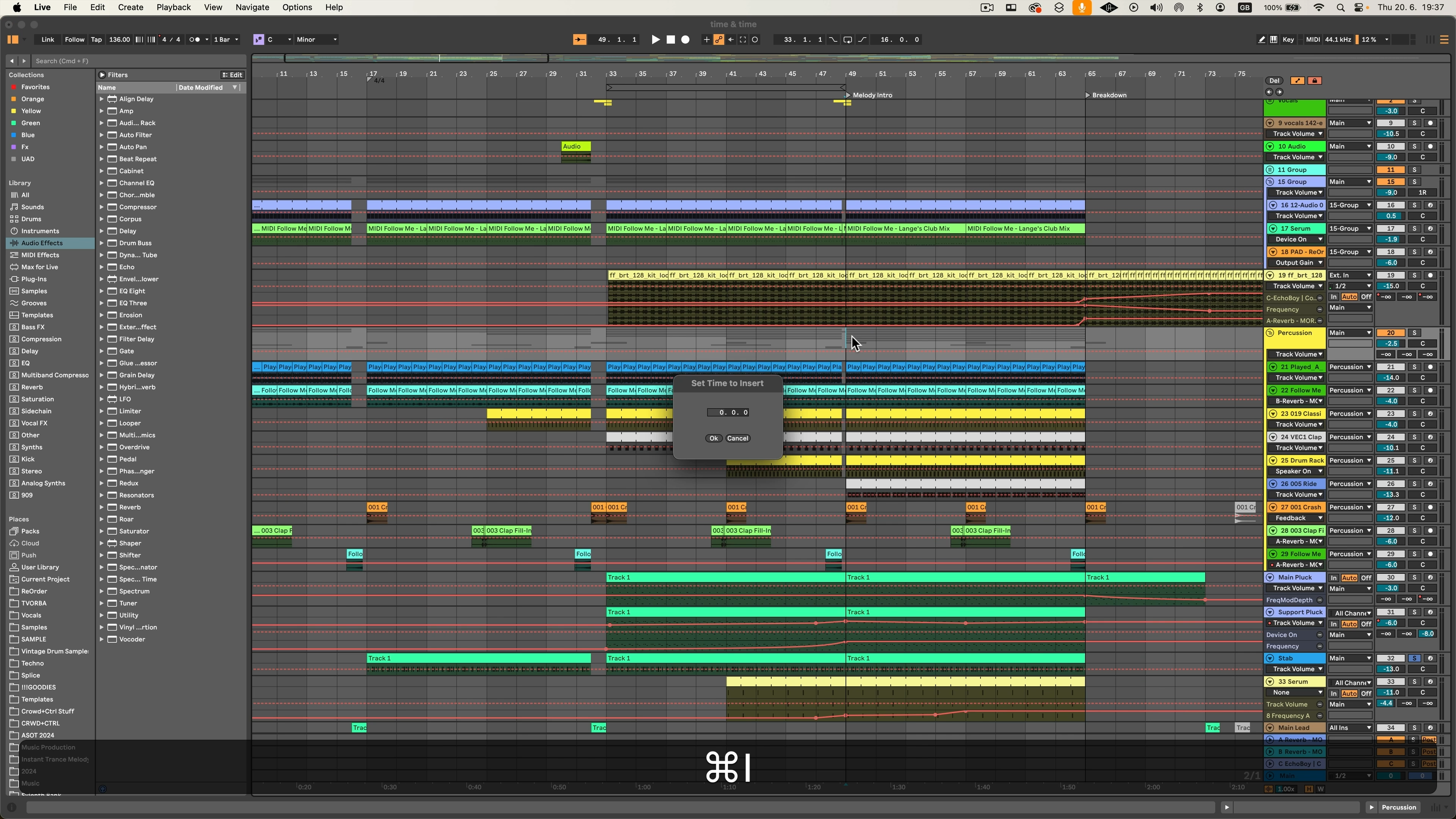 Insert Time Ableton Live
