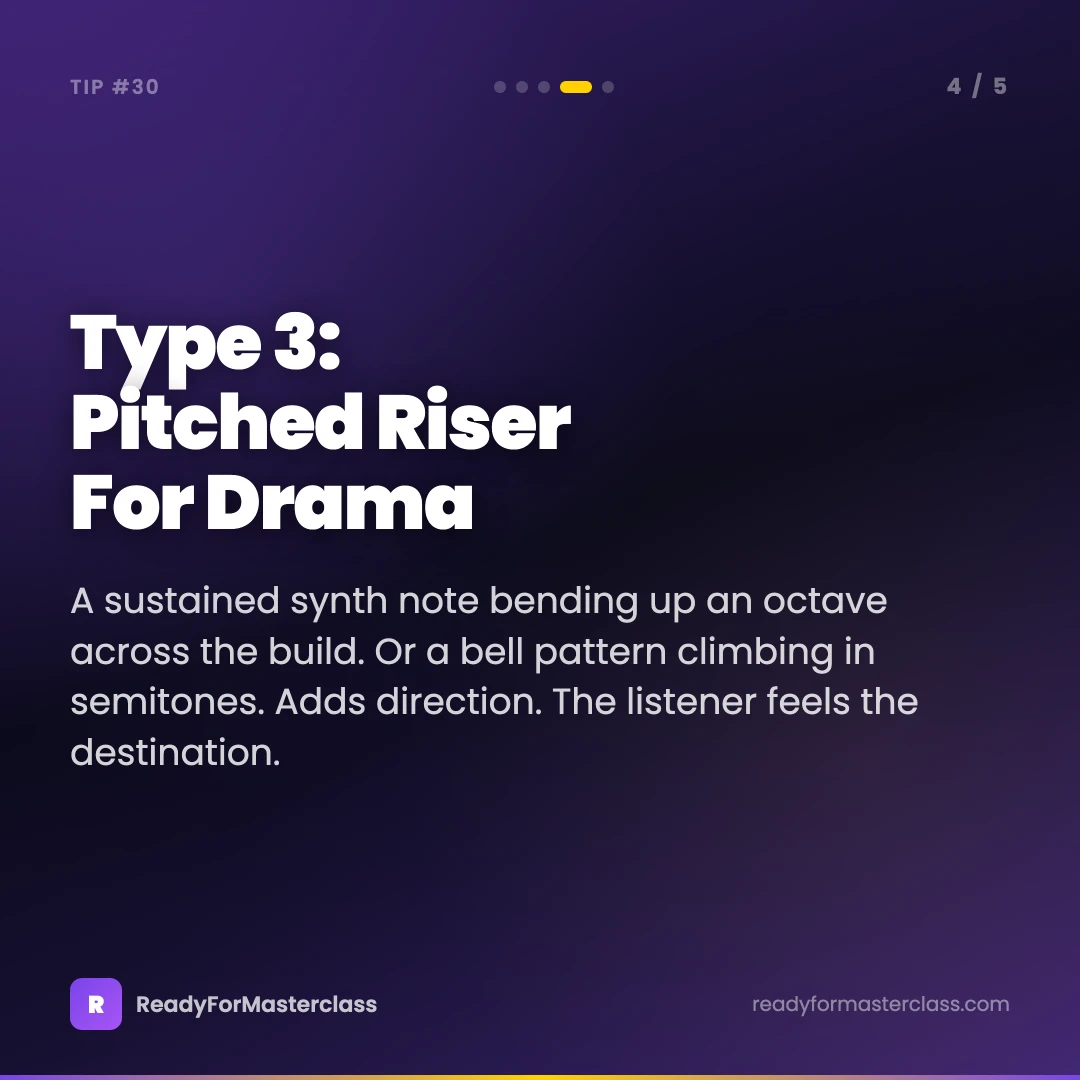 Type 3: pitched riser for drama